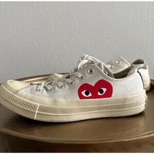 Comme des Garçons PLAY x Converse Chuck 70 low-top sneaker white red heart Sz 7
